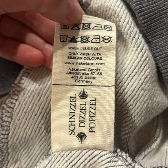 Naketano Size XL The Poet’s Choice Sweatshirt Colored GreyWhite GentlyWorn NWOTS - Picture 11 of 12